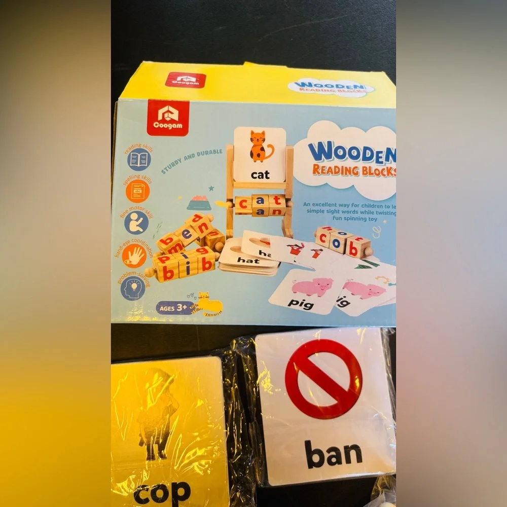 New Wooden Reading Blocks Set for Kids